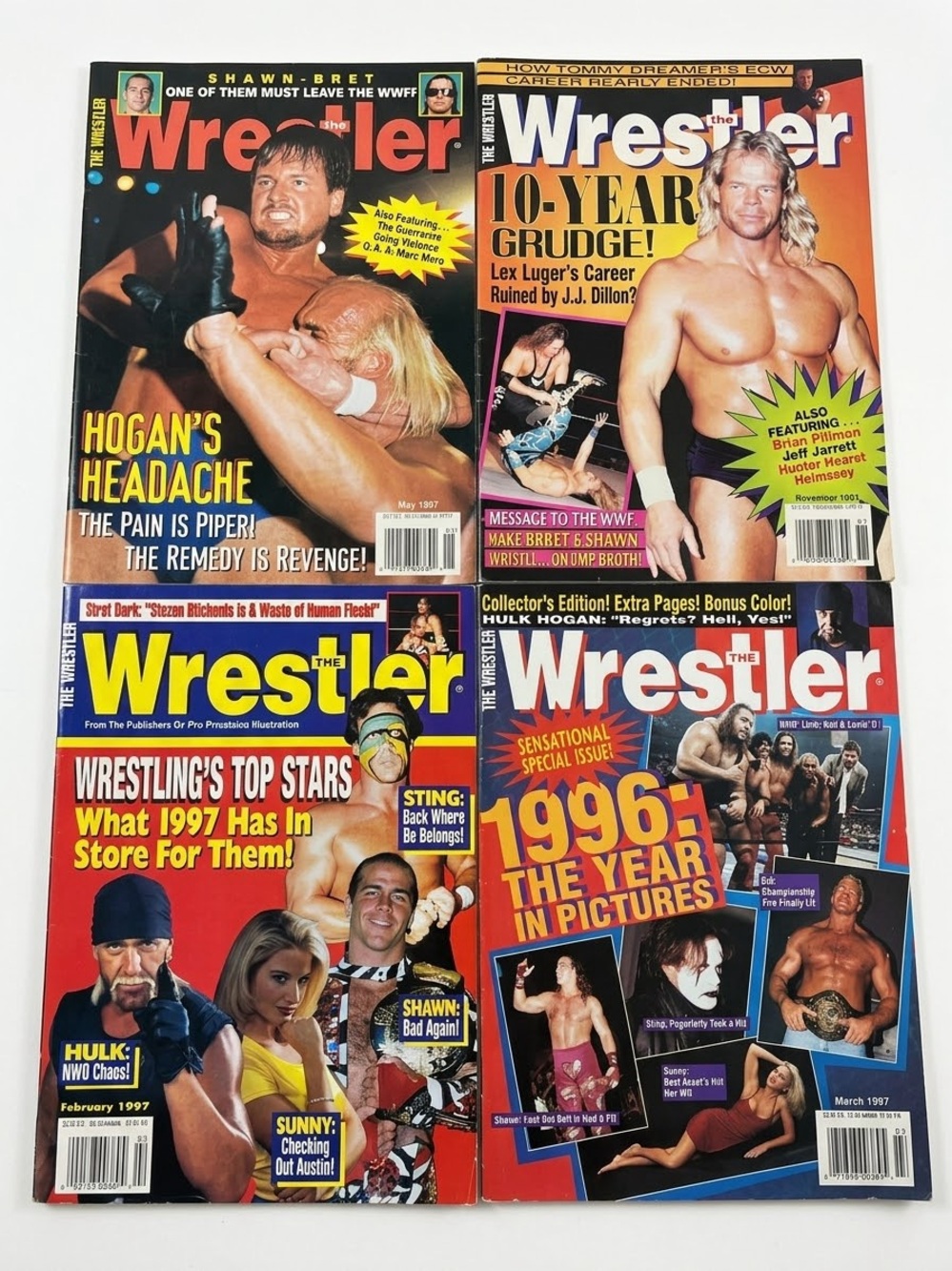 1997 Vintage The Wrestler Magazine Lot (4 Issues) - WCW WWF NWO Attitude Era